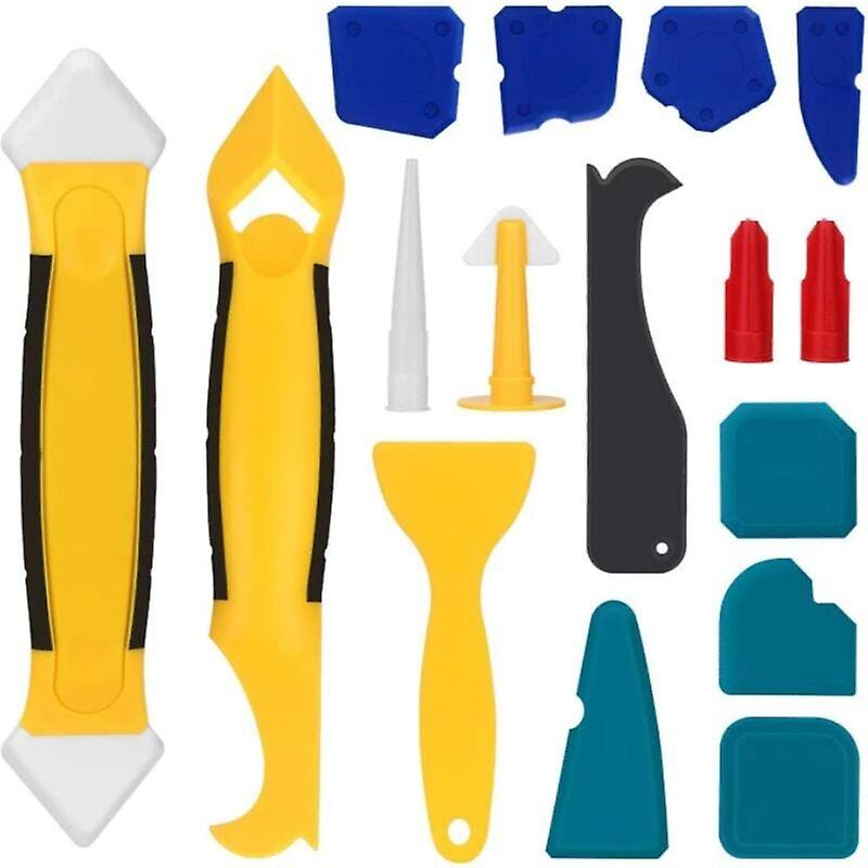 16pcs Silicone Grout Caulking Tool, Grout Joint Smoothing Tool Kit