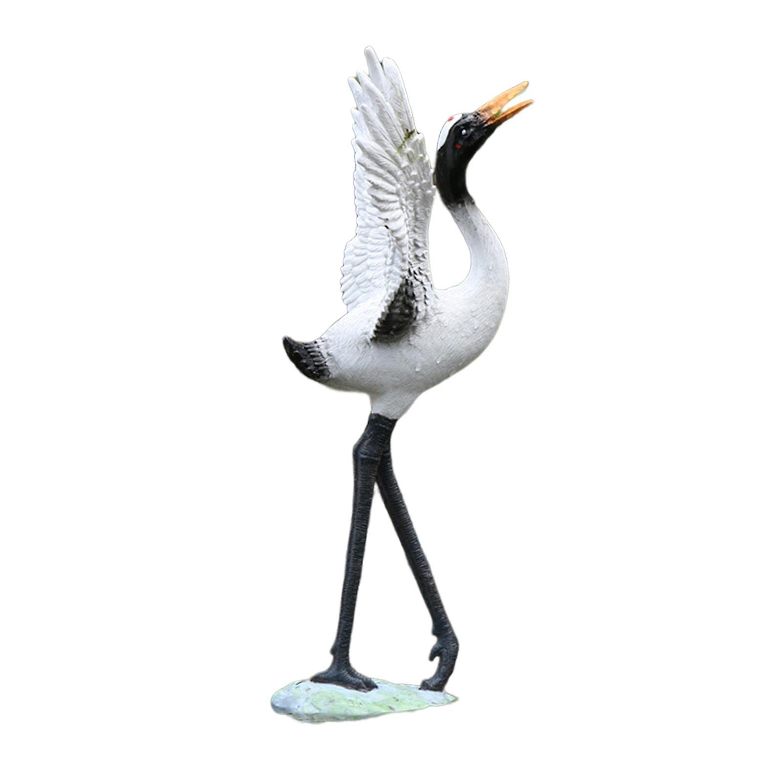 Outdoor Crane Sculptures Crane Ornaments Bird Statues for Outdoor Porch Lawn 45x15cm