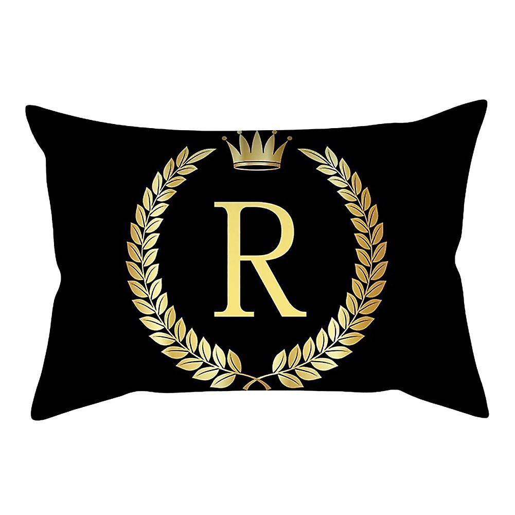 ZHOUBA 30x50cm Alphabet Crown Throw Pillow Case Cushion Cover Sofa Bed Car Decoration R
