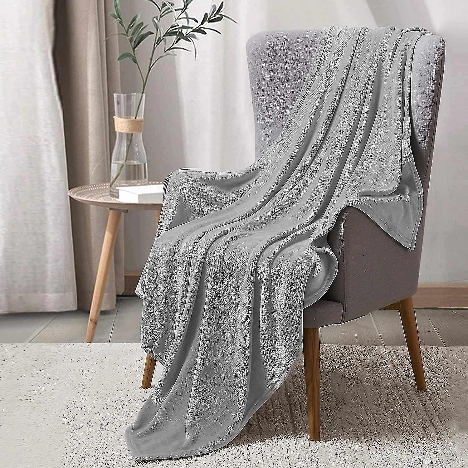 Fleece Blanket Throw For Sofa - Reversible Versatile Super Soft Fluffy Warm Blanket