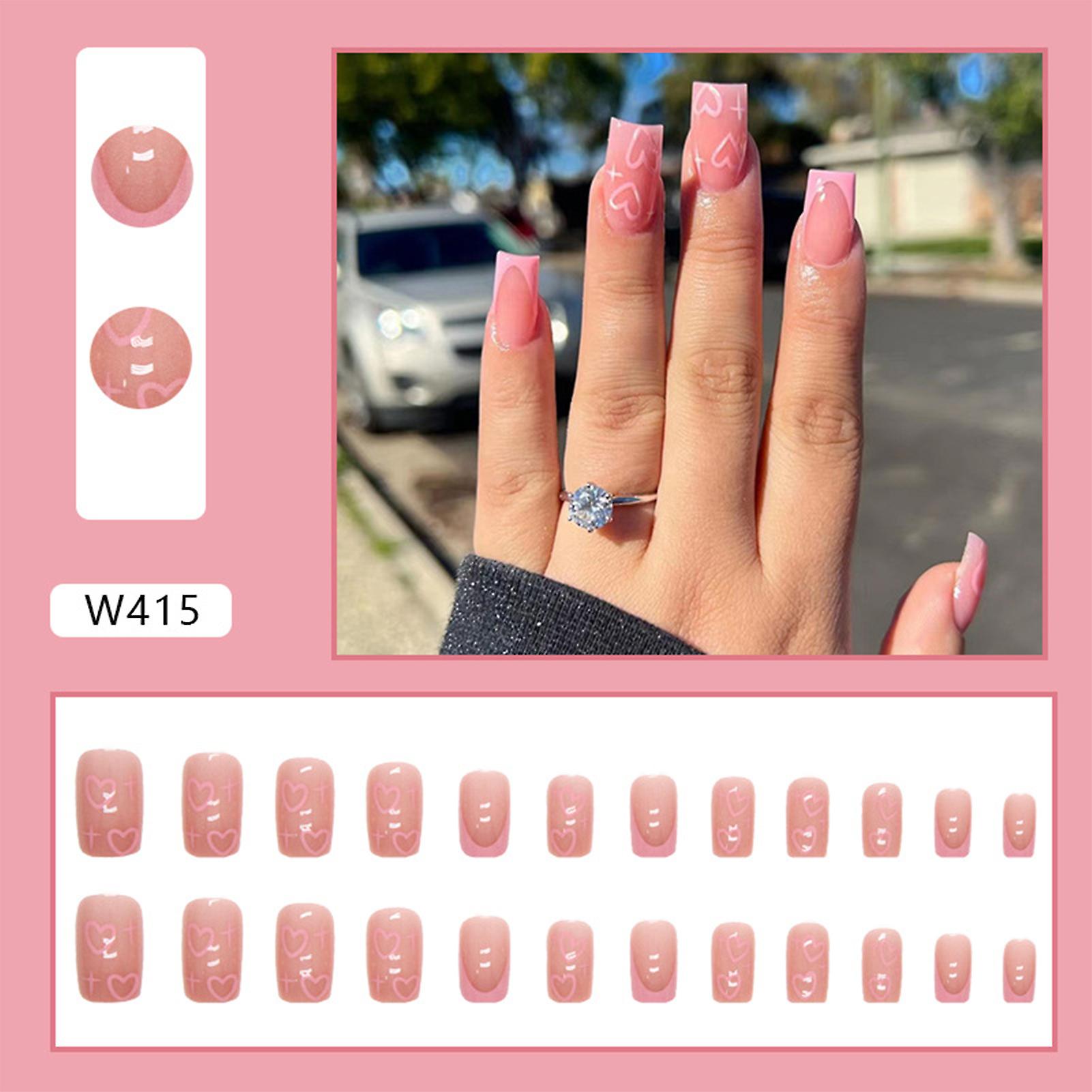 Pink Solid Color False Nails Safe And Healthy Light Weight Nails