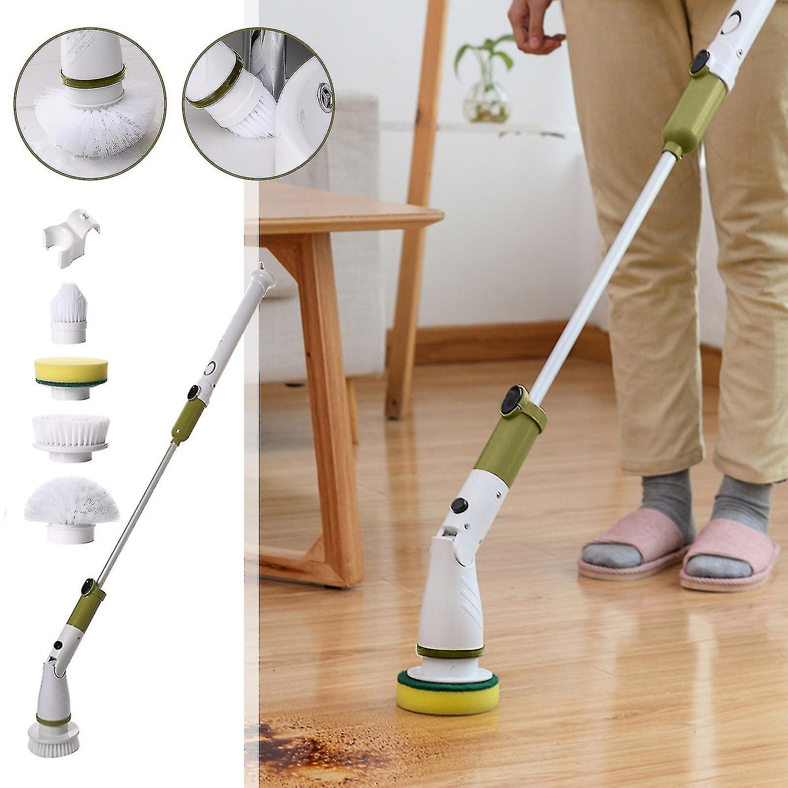 Electric Clean Brush,cordless Rotate Brush For Cleaning,for Bathroom With Replaceable Brush Heads & Extension Handle,electric Cleaning