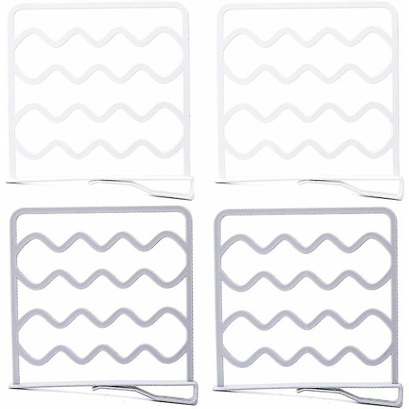 No Drilling Shelf Dividers 4 Pcs Book Shelf Divider Cabinet Shelf Divider Shelf Divider Kitchen No Drilling For Cabinet Bathroom Kitchen Bookcase Gra