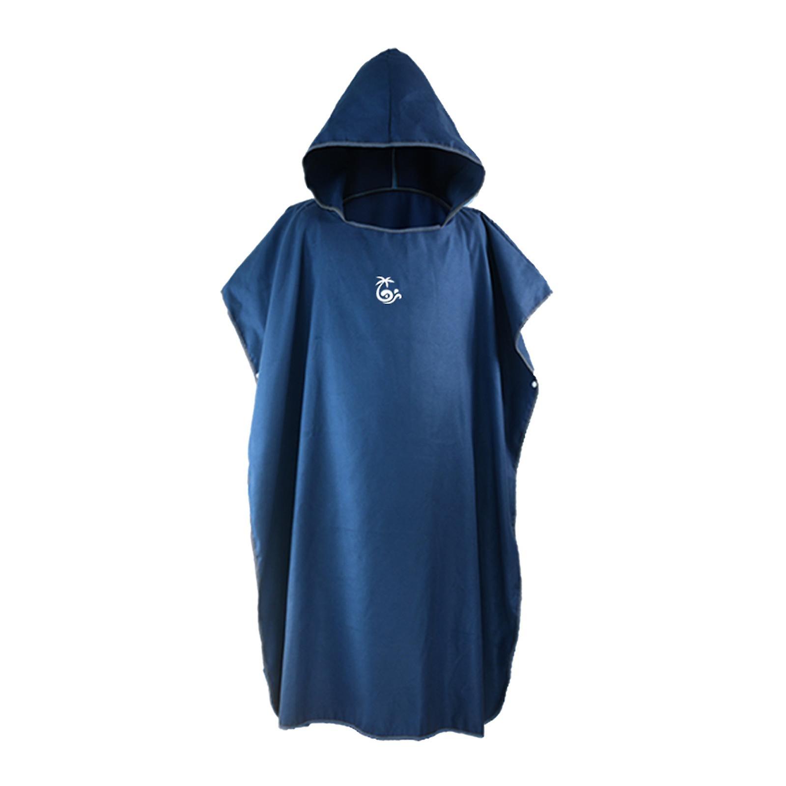 Microfiber Surf Poncho Changing Robe Wetsuit Soft for Swim Navy Blue