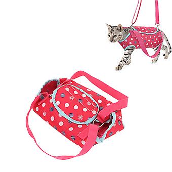 Dog Lift Harness Support Breathable Washable Portable Dog Sling Harness with Dual Lumbar Strips for Small Dogs S Rose Red