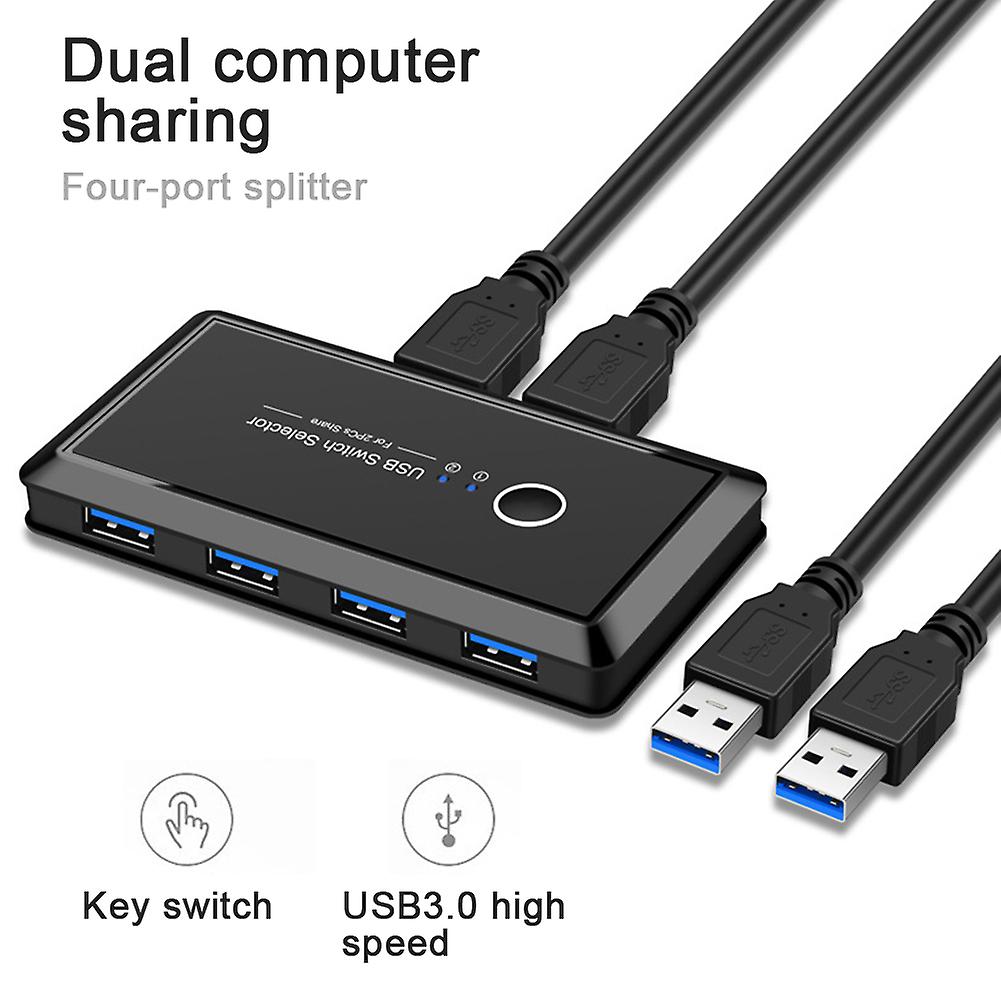 USB 3.0 Switch Hub Selector 2 PCs Sharing 4 Devices for Keyboard Mouse Printer