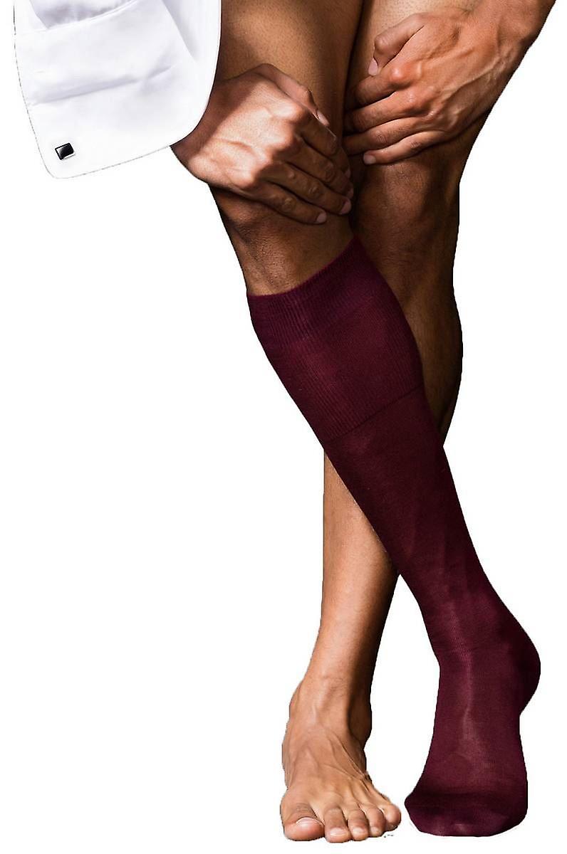 Falke No4 Pure Silk Knee High Socks - Barolo Red