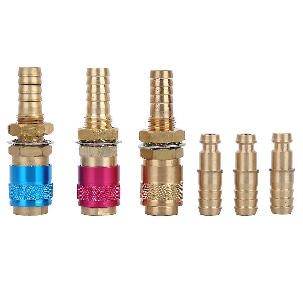 Water Cooled Adapter Delaman Water Cooled&Gas Adapter Quick Connector Fitting for Welding Torch M10 Red+Yellow+Blue 3pcs