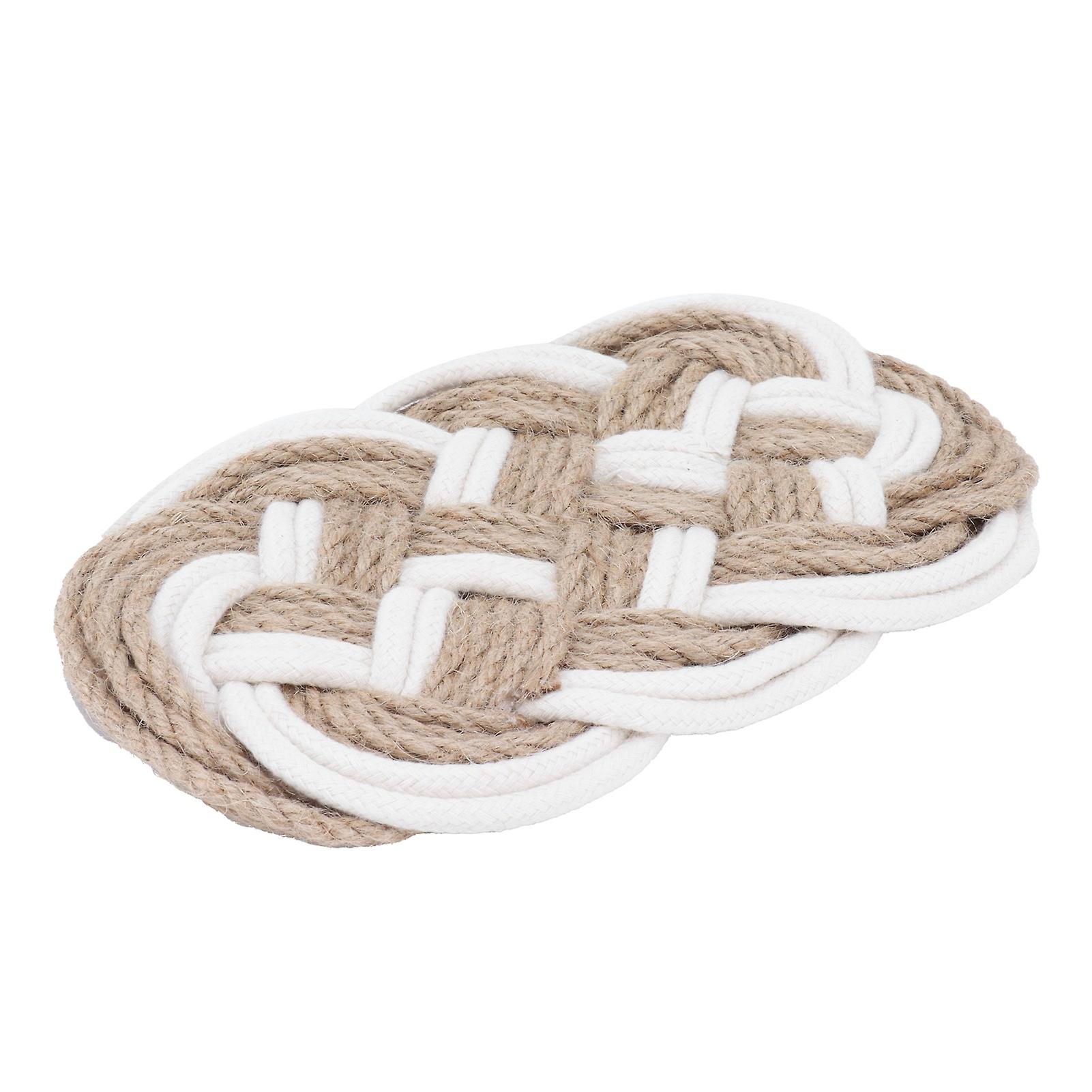 Insulation Pad Mixed Color Oval Insulation Woven Pot Pad High Temperature Resistance for Table Decoration