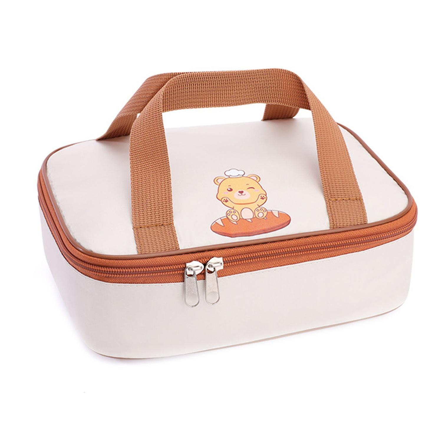 Bento Bag Large Capacity Double Handle Aluminum Foil Liner Student Insulated Lunch Storage Bag Campi