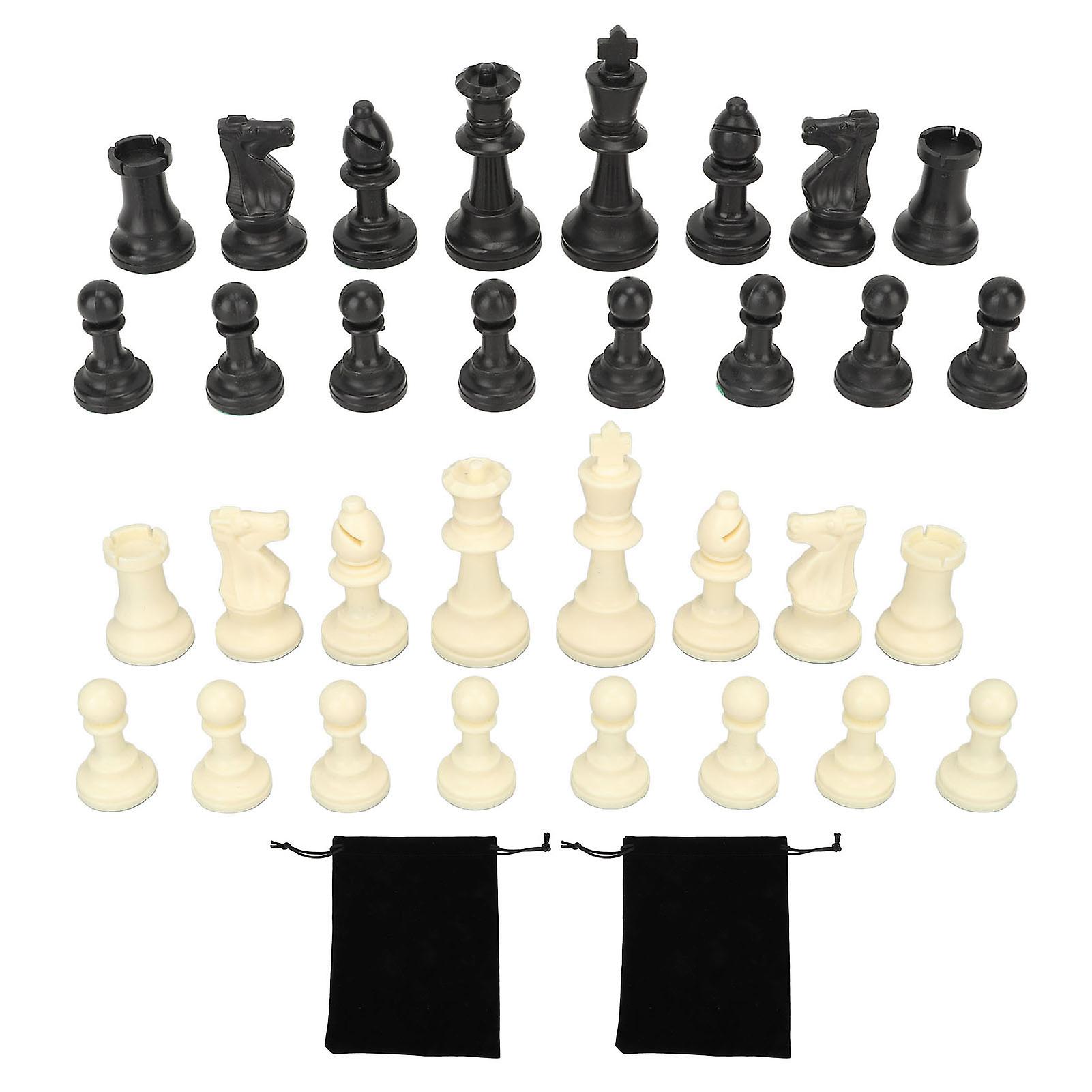32-Piece Plastic Chess Set with Anti-Slip Base for Home and Travel