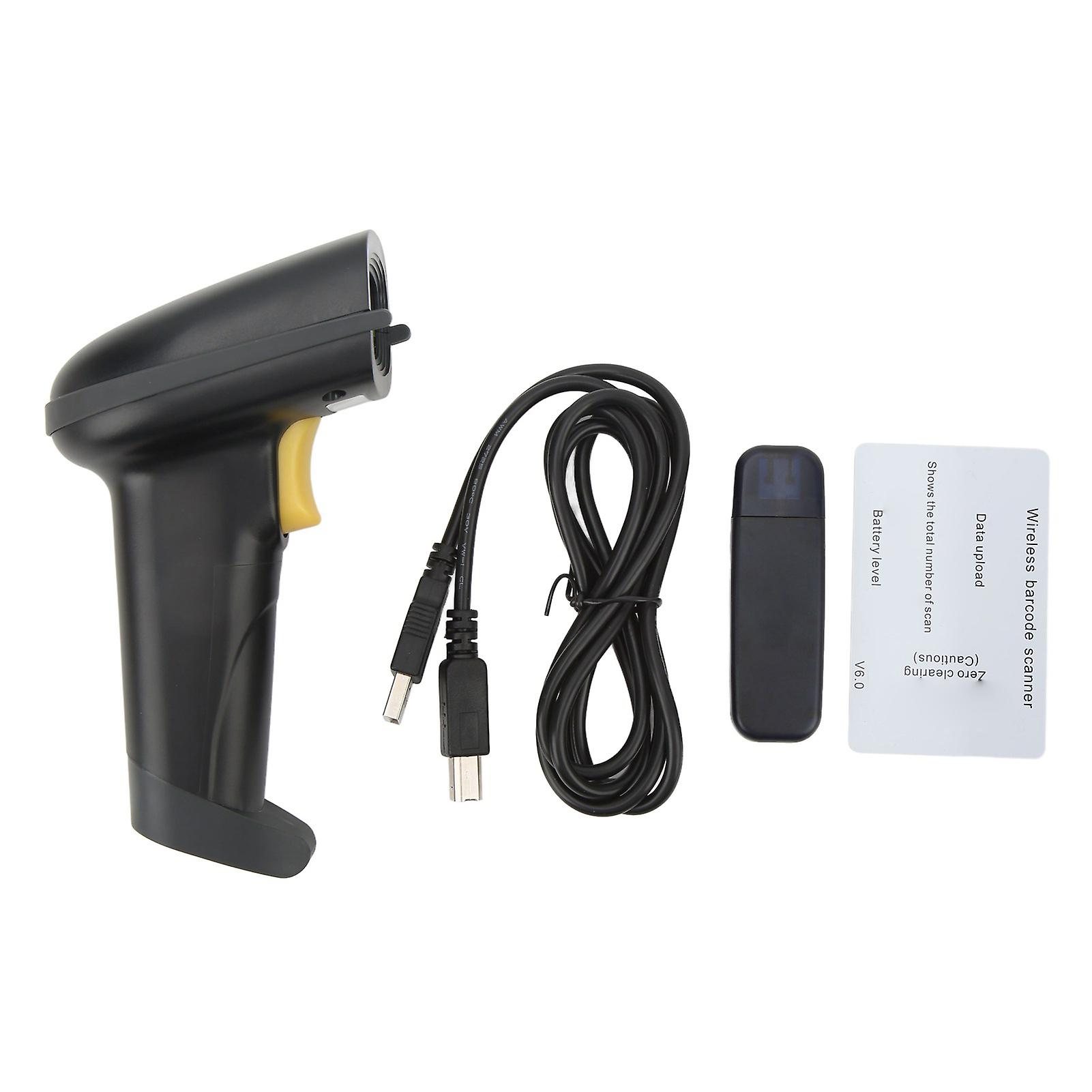 Handheld Wireless Barcode Scanner Cordless 1500mAh USB Receiver 1D Automatic Barcode Reader 433Mhz DC5V