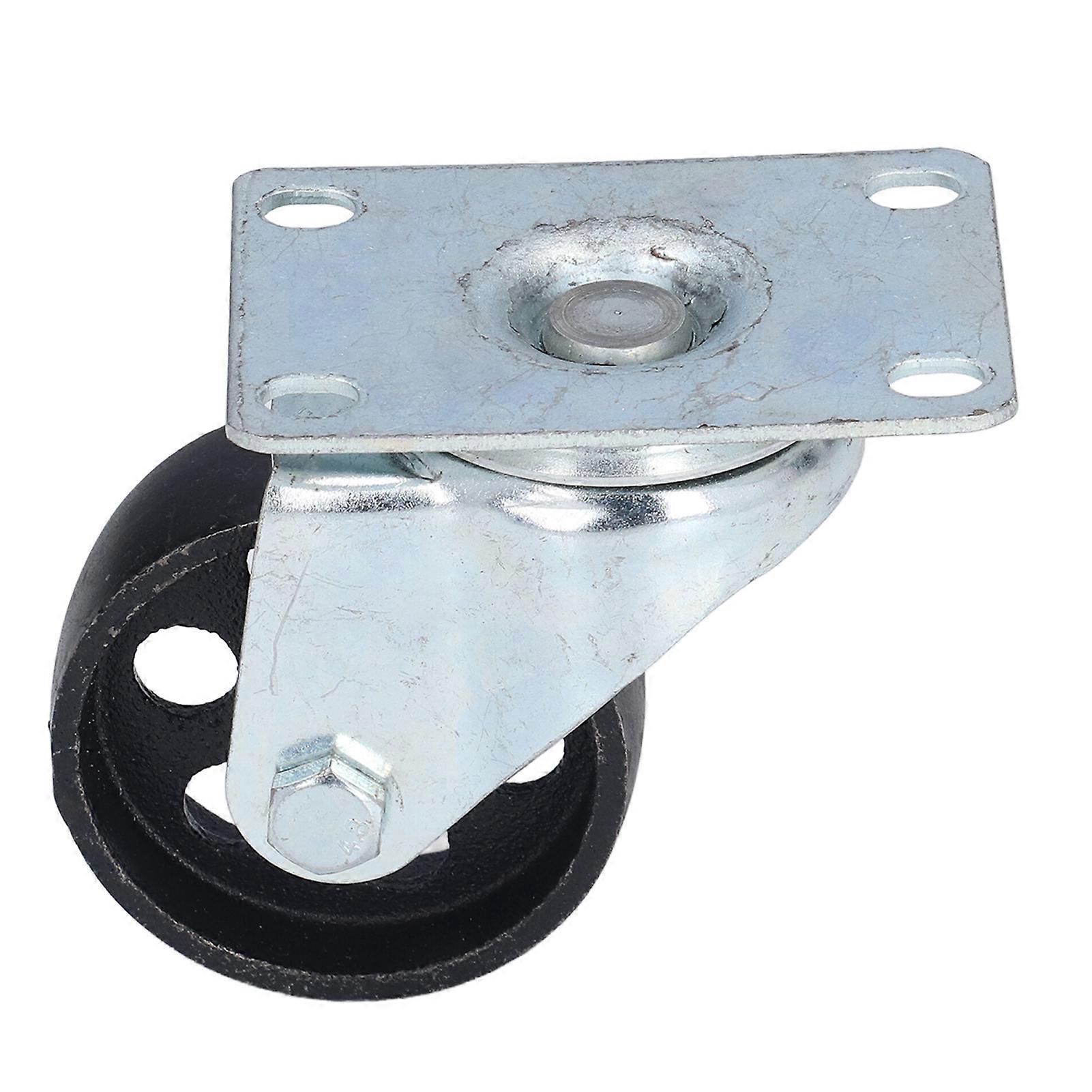 Swivel Caster, Cast Iron Rotating Plate Dual Bearing Universal Wheel Replacement for Trolley, Widened and Thickened Design, 3inch