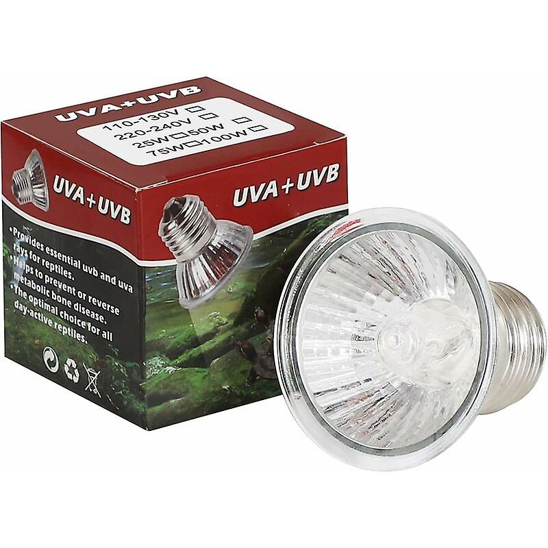 Turtle Heat Lamp, Full Spectrum 25W LED Heating Bulb, E27 Heating Lamp Suitable for Reptiles, Amphibians, Turtles, Snakes, Chameleons, Lizards