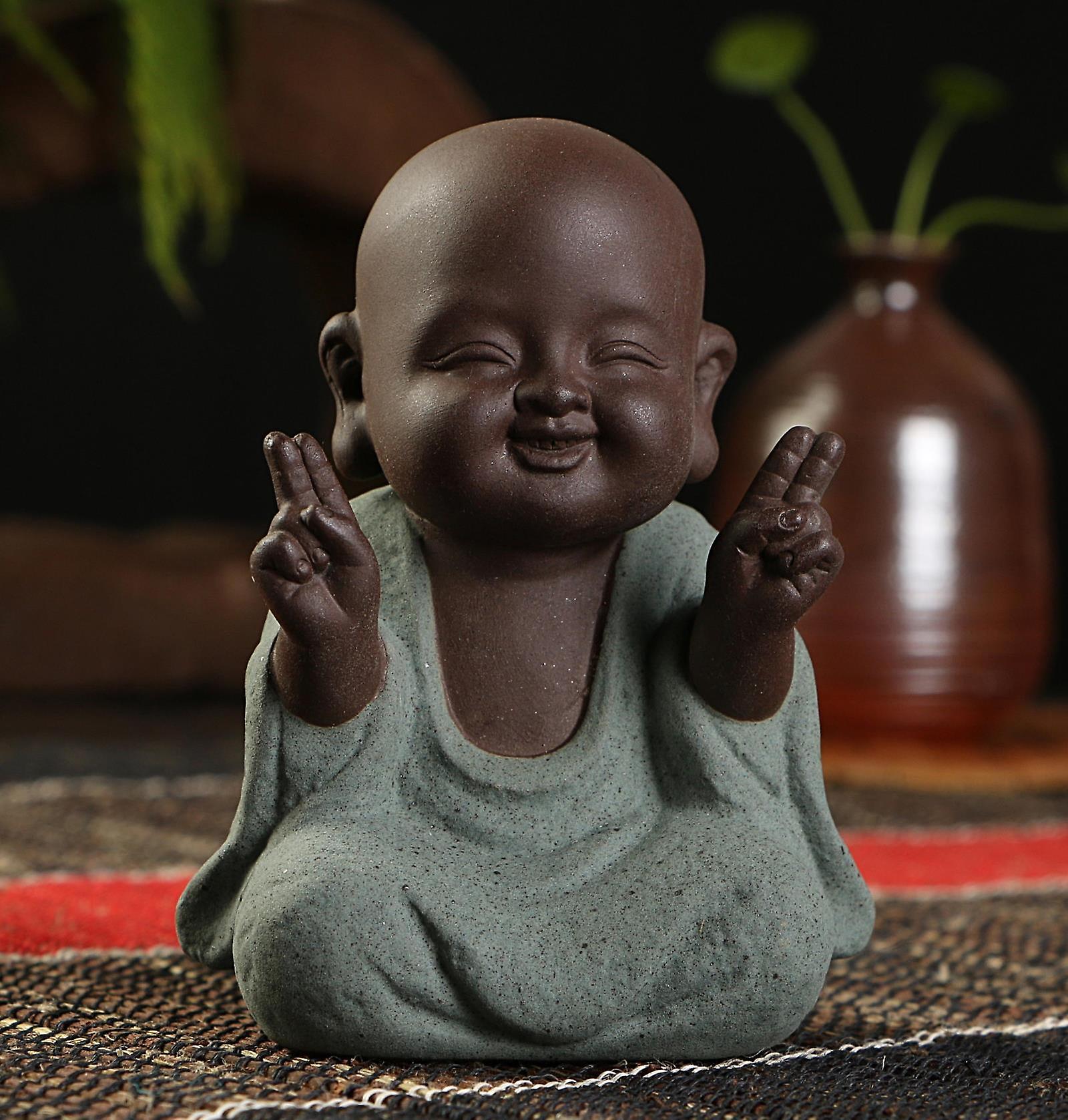 Statua Buddha In Resina Fatta A Mano Per Decorazione Casa E Auto | Scultura Stile Cinese, Regalo Compleanno E Natale (8,5x6,5x10,5cm)