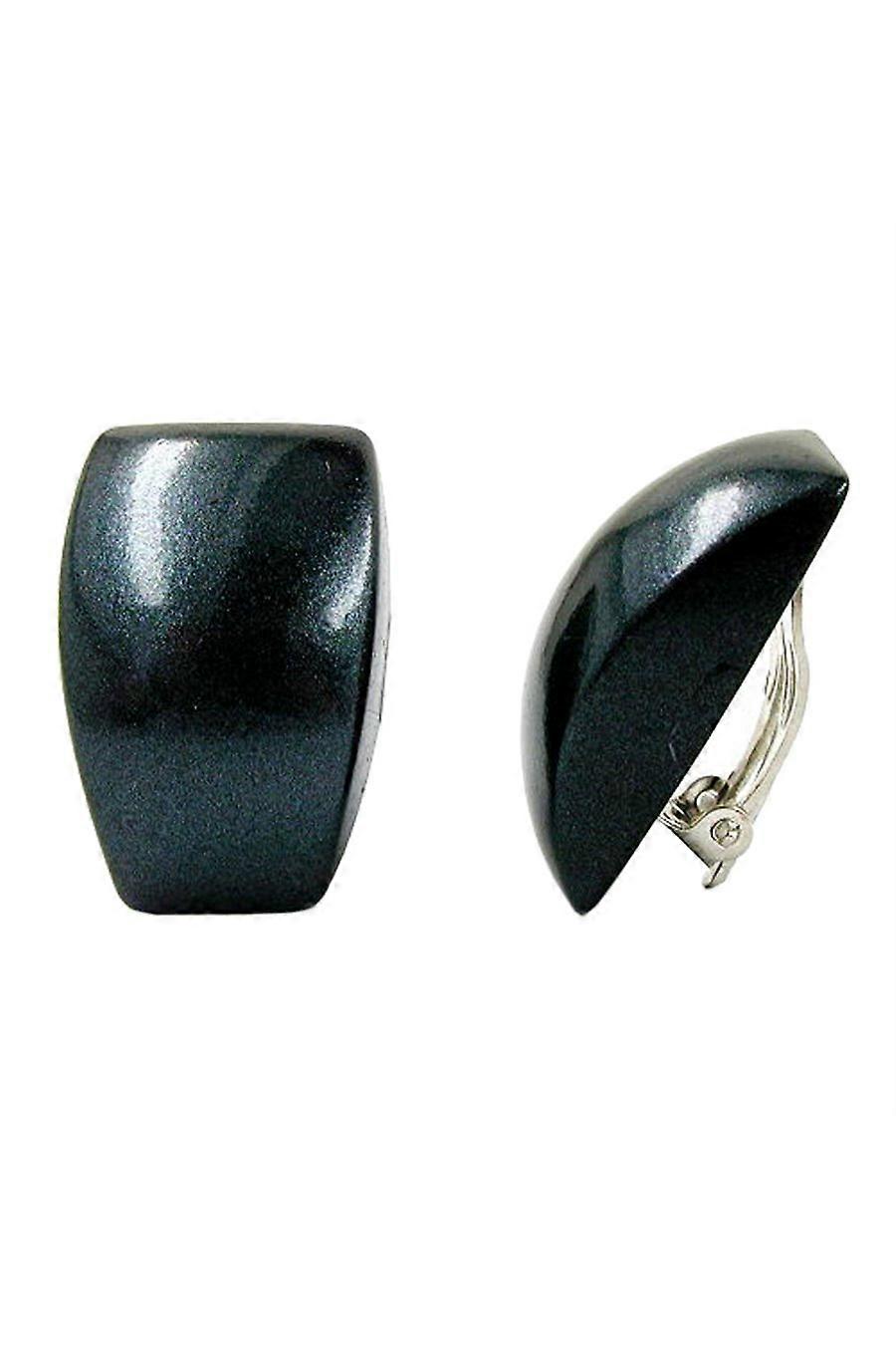 Clip-on Earring Trapezium Black Metallic - Gl00881