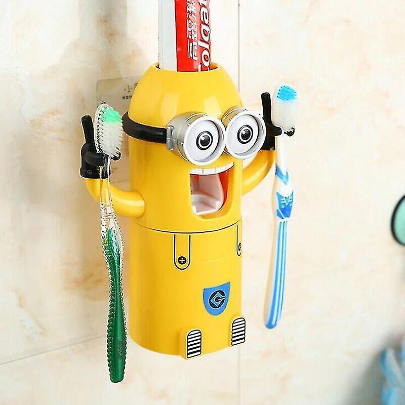 Toothbrush holders automatic dispenser squeeze toothpaste wall mounted children's toothbrush holder|