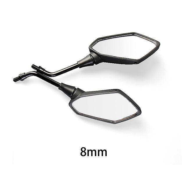 2Pcs/Pair Motorcycle Rearview Mirror Scooter Motocross Rearview Mirrors Electrombile Back Side Convex Mirror 8/10mm Carbon Fiber