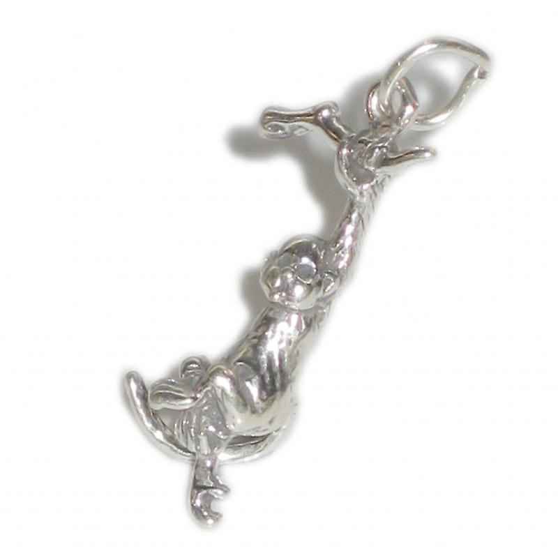 Monkey Hanging Sterling Silver Charm .925 X 1 Monkeys Charms