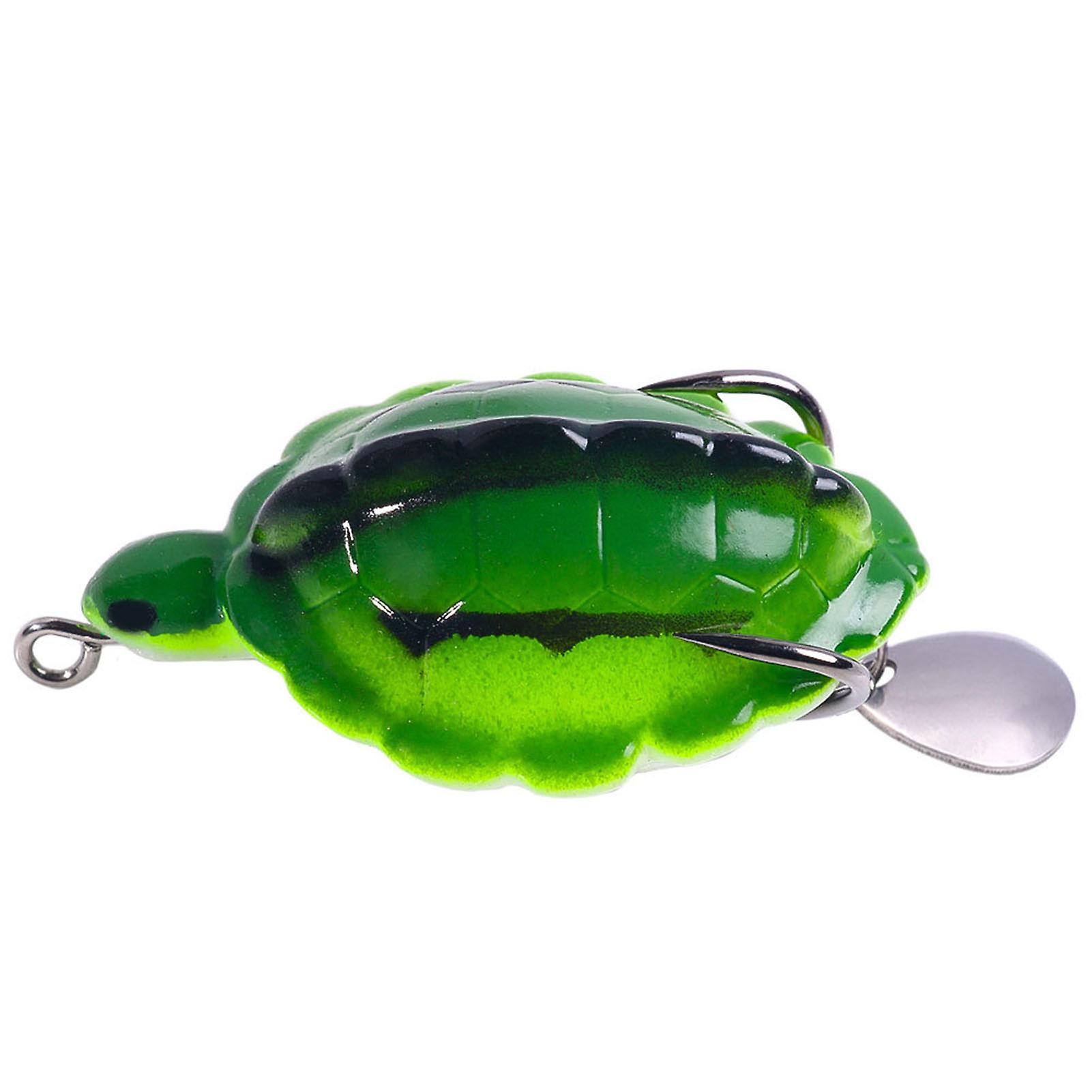 5.5CM/11.7G Turtle Fishing Lure with Spinner Sequin Sharp Hook Realistic Topwater Floating Artificial Snakehead Frog Hard Bait Outdoor
