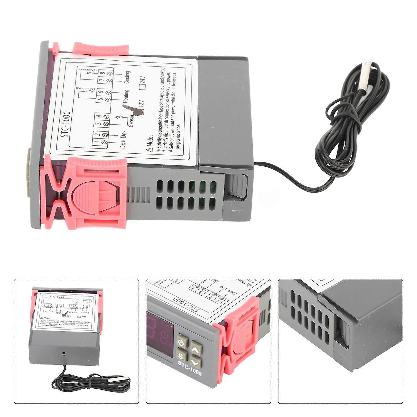 12V Digital Temperature Controller with NTC Sensor for Cooling and Heating - STC-1000