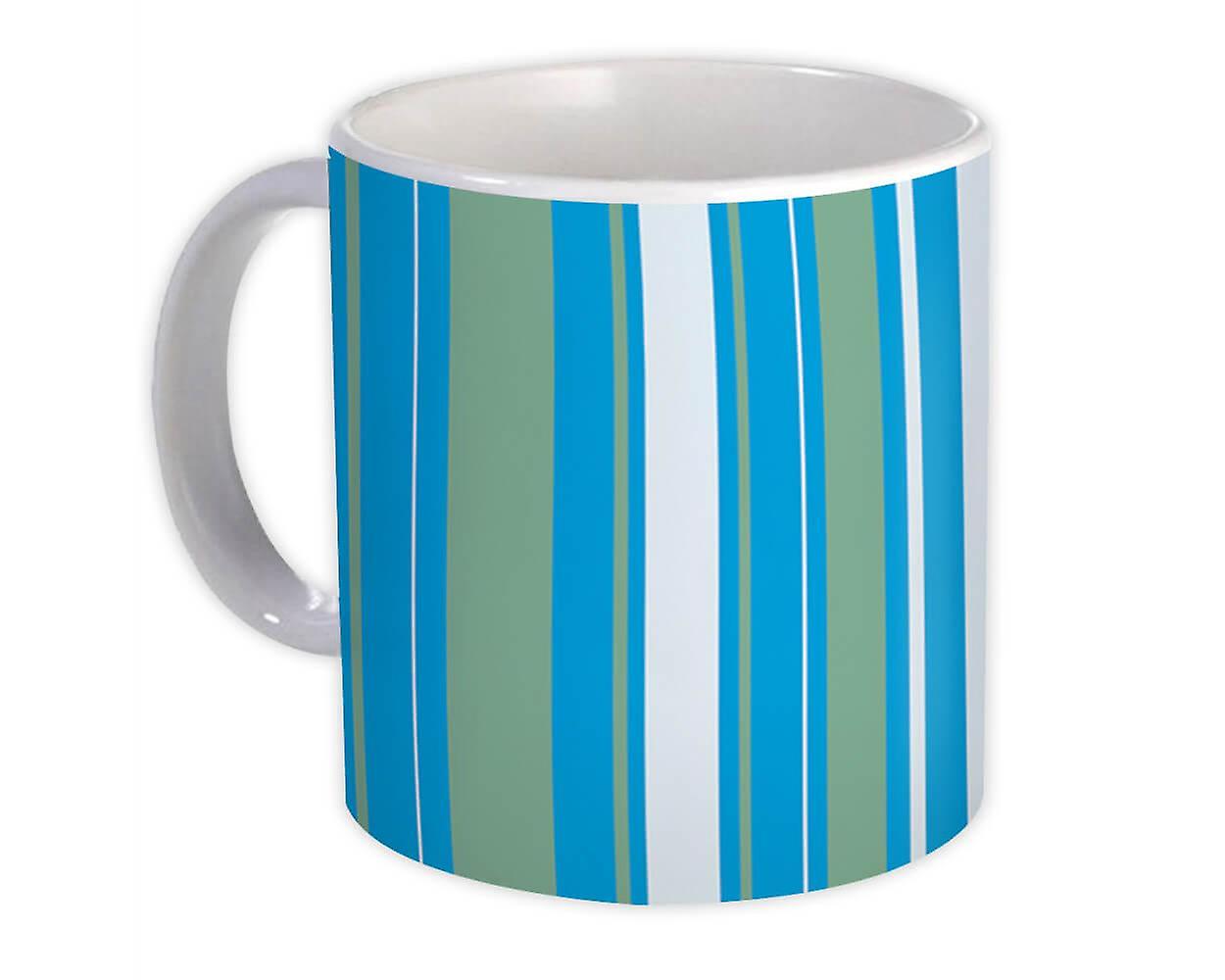 Geschenkbecher: Streifen blau