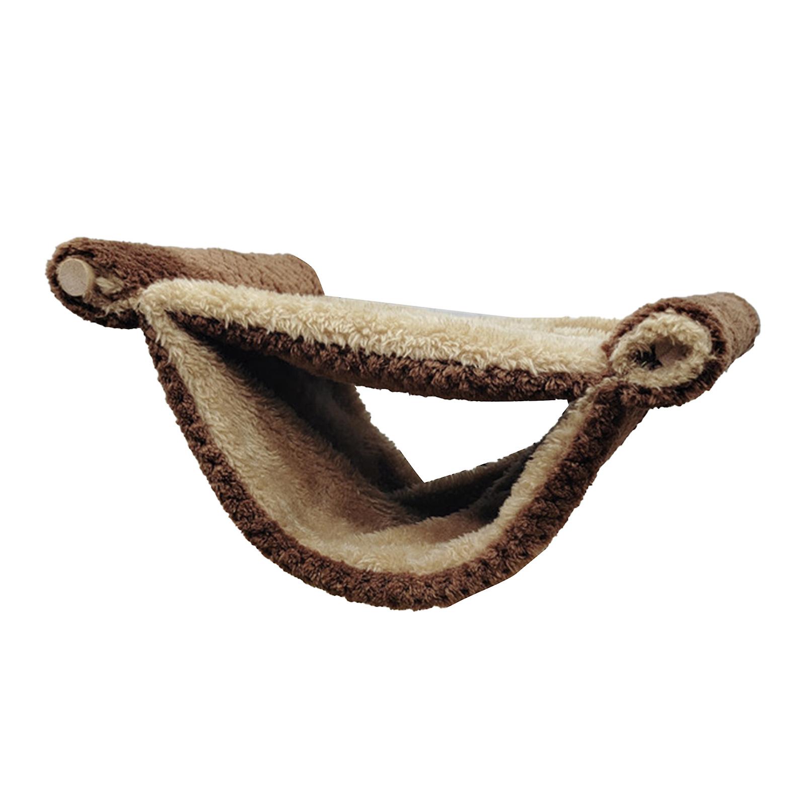Small Animal Hammock Double Layer Easy to Clean Plush Hanging Hammock Bed for Squirrels Golden Bears Chinchillas S Brown