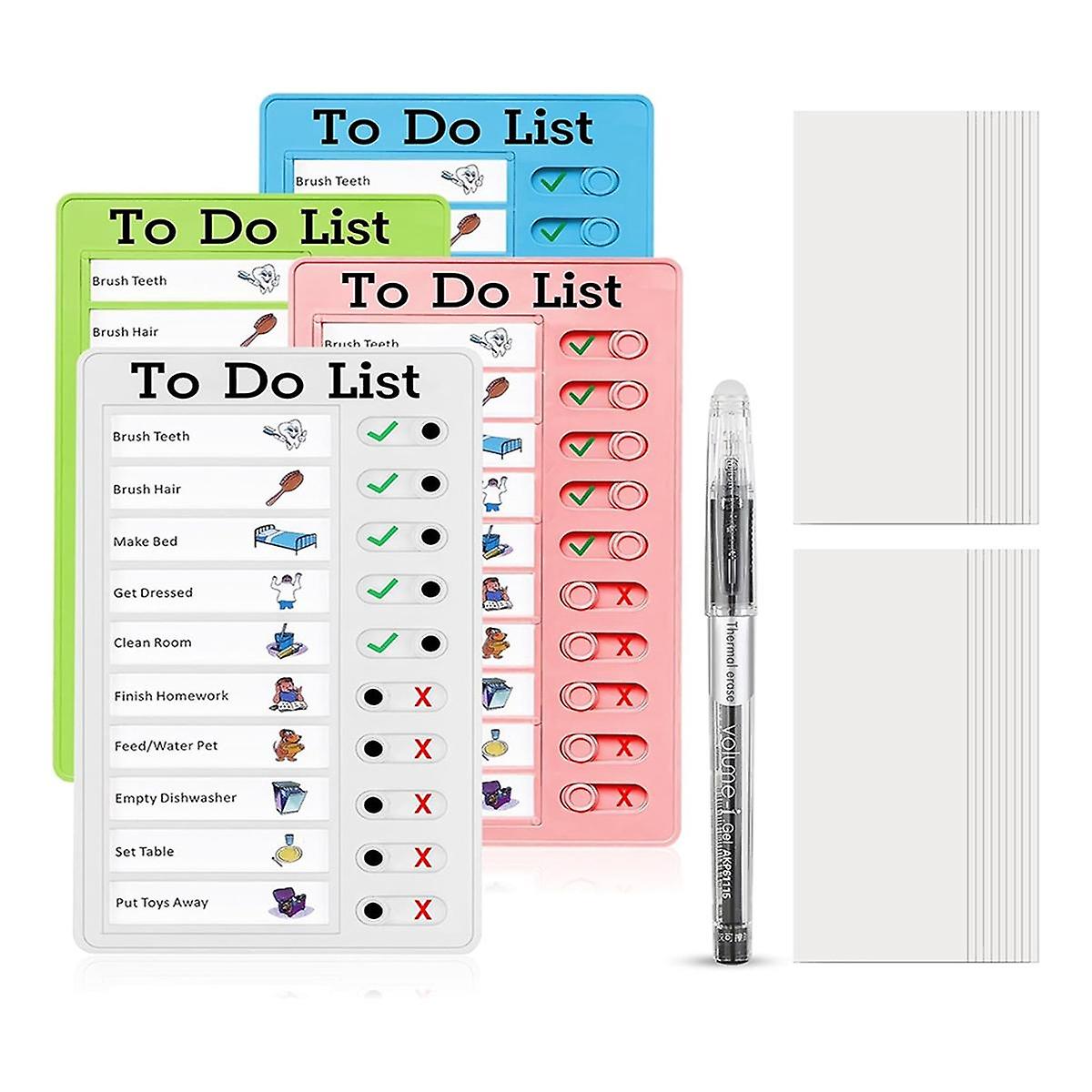 Chore Chart Set for Kids-Daily List Board,Family Daily Planner,Message Board with Slider for Classr