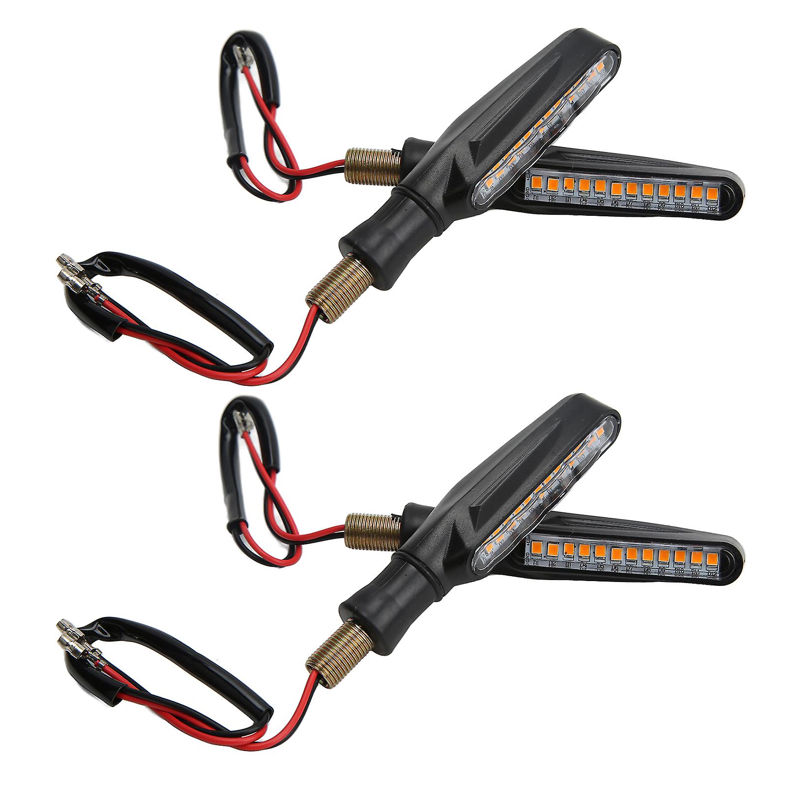 4Pcs Motorcycle LED Turn Signals Daytime Running Lights Front Rear Indicators 12V Amber