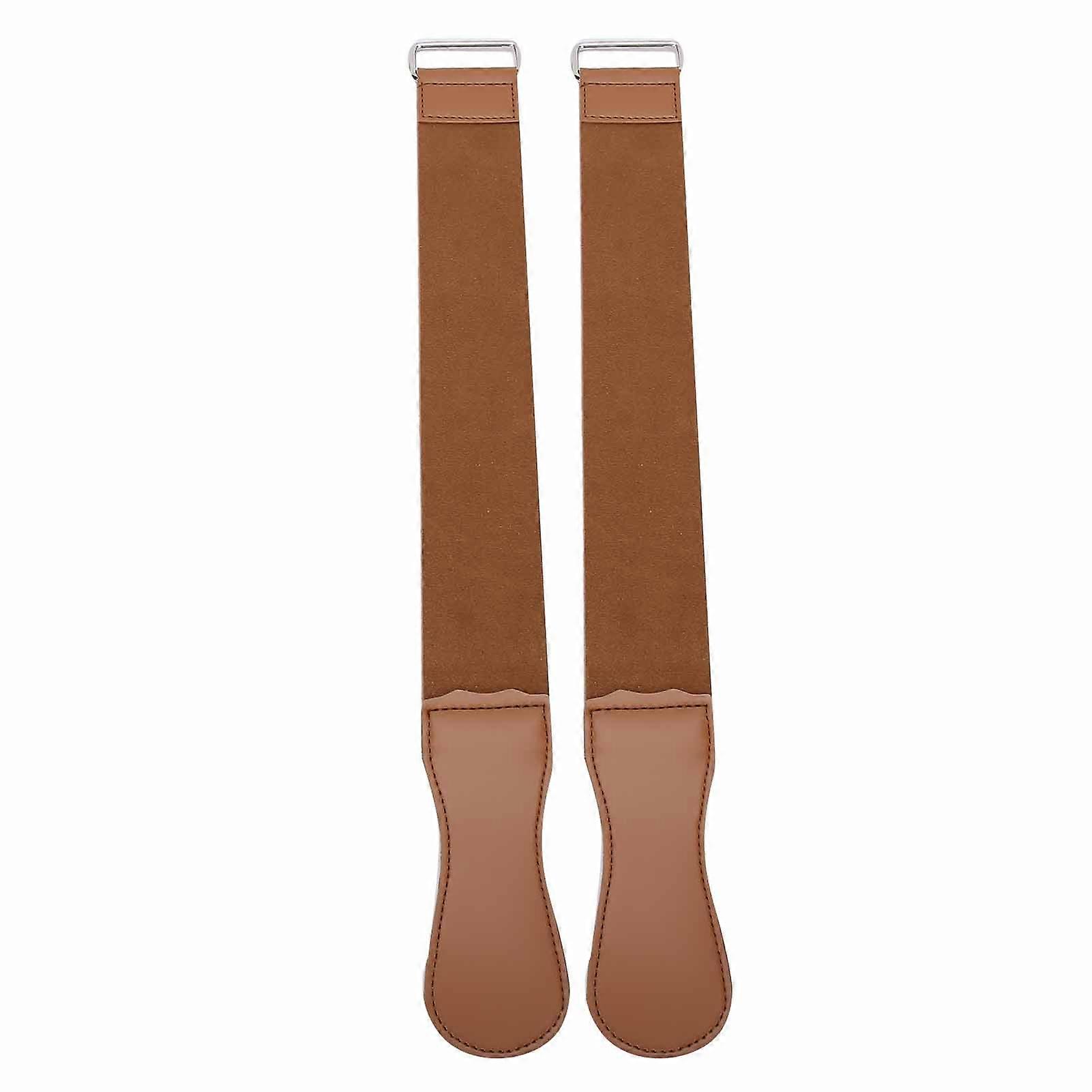 2pcs Straight Razor Strop Double Layered Barber Razor Sharpening Straight Razors Strop Belt