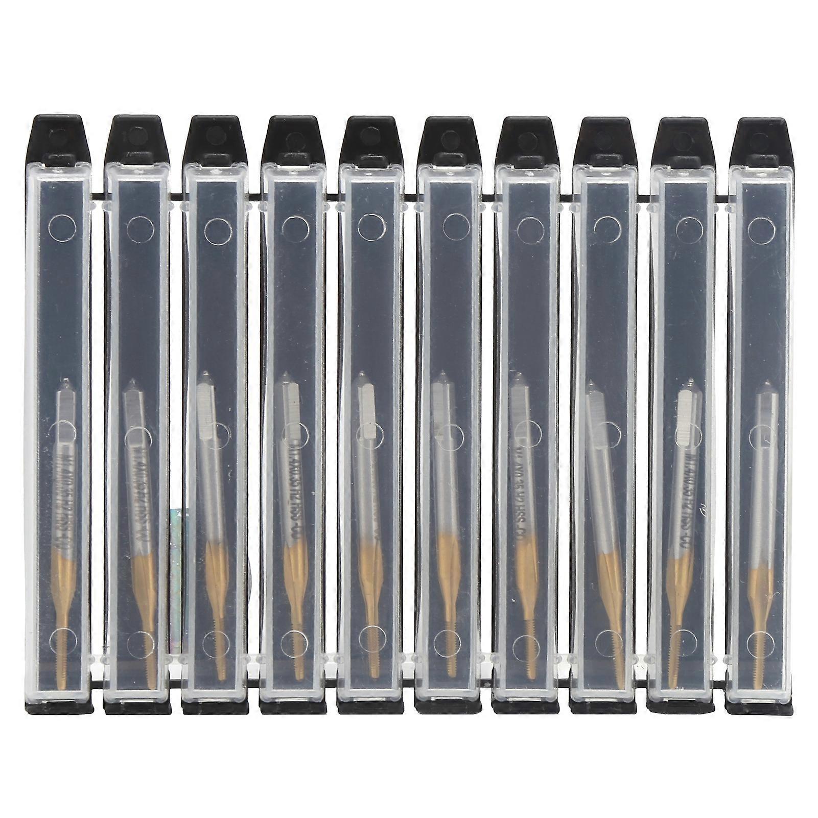 10pcs Screw Tap Drill Bit Titanium Plating High Speed Steel Jis M1.4x0.3 Metric Thread