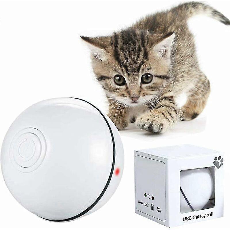 Interactive cat toy, 360 degree automatic rotating ball, USB rechargeable LED sports toy, automatic rotating interactive cat ball, allowing cats to gr