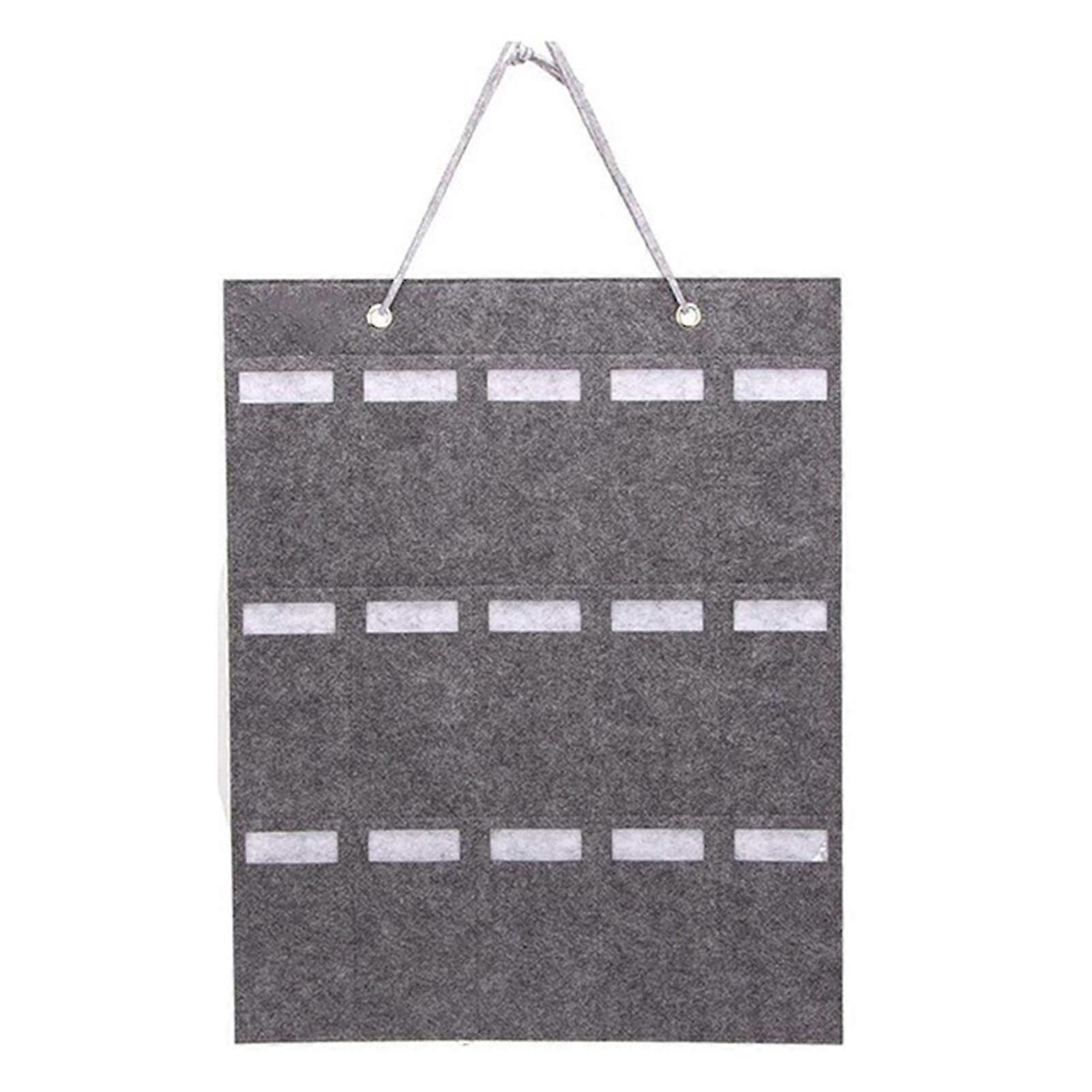 Sunglasses Organizer Bag Large Capacity Lanyard Design Foldable Multi-compartment Easy To Hang Save Space Felt 15 Grids Wall Hanging Eyeglass Display