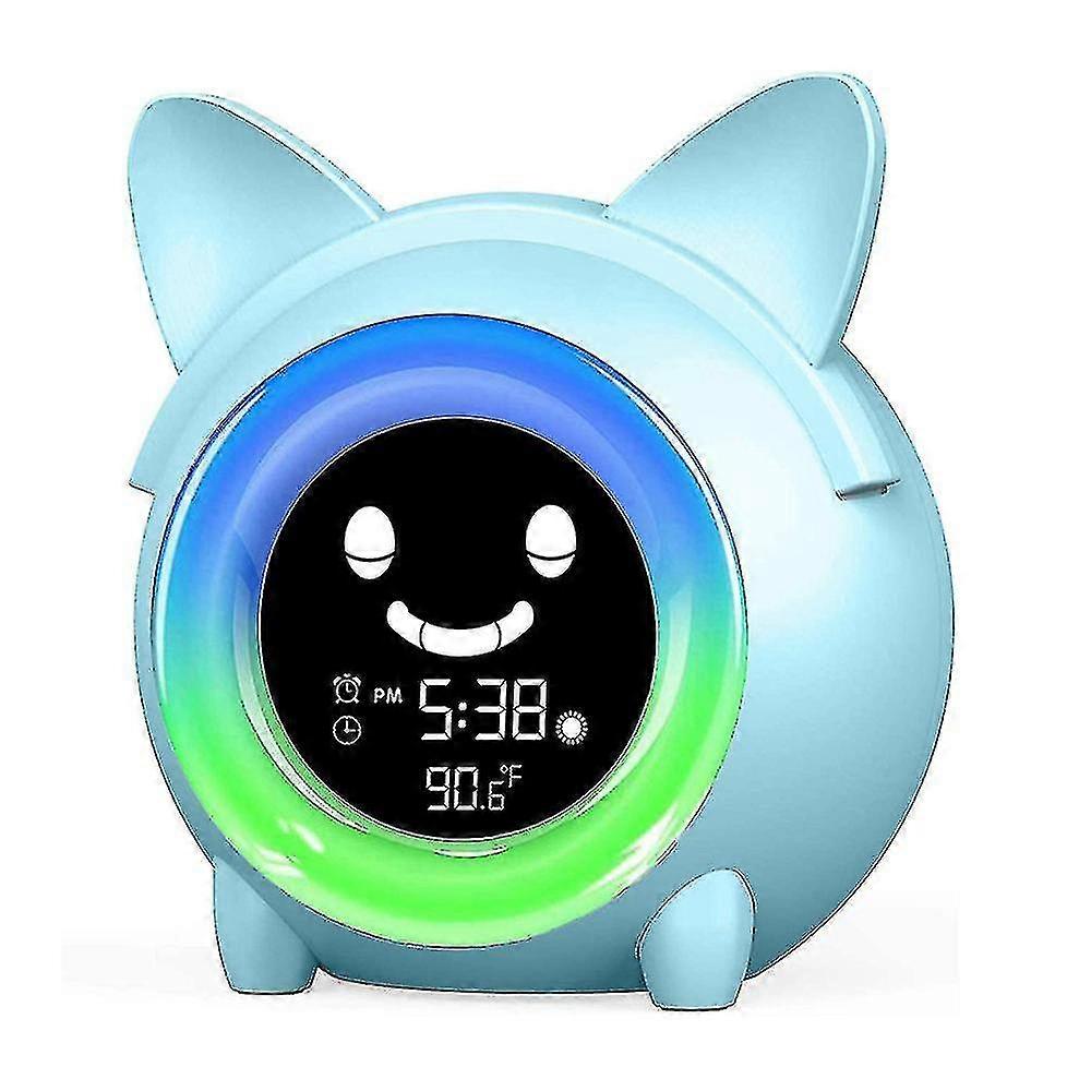 Mela Pronto Para Subir Crianças Sleep Coach, Ok Wake Up Despertador, Luz Noturna E Sleep Sound Machine Com 5 Cores (Cor: Azul Claro)