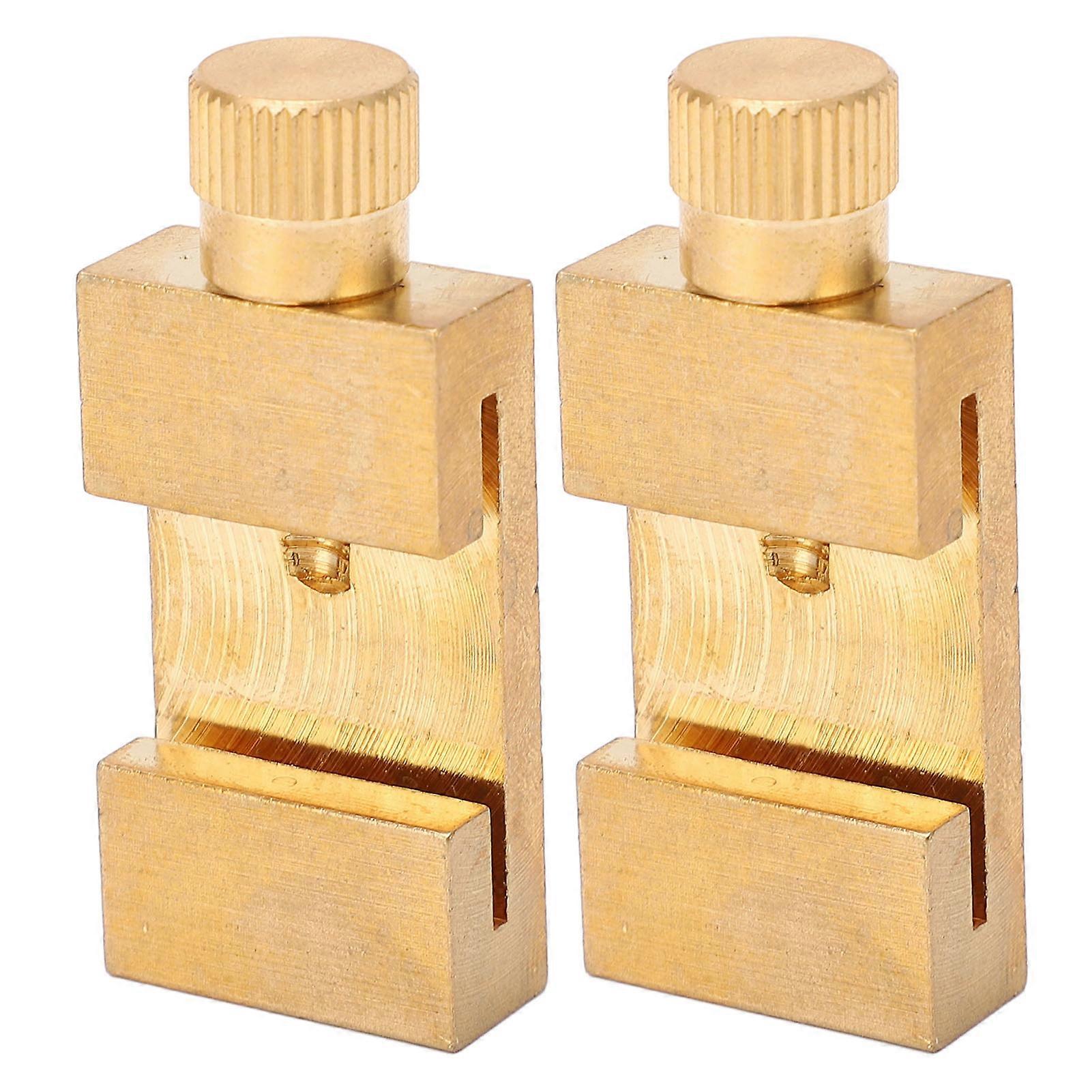 2Pcs Scribe Ruler Positioning Limit Block Brass Wear Resistance Ruler Stops Fence Scribe Locator