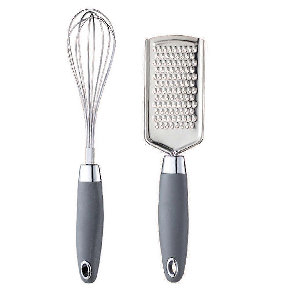 2 Pc Kitchen Stainless Steel Gadget Set with Soft Touch Handles for Cooking