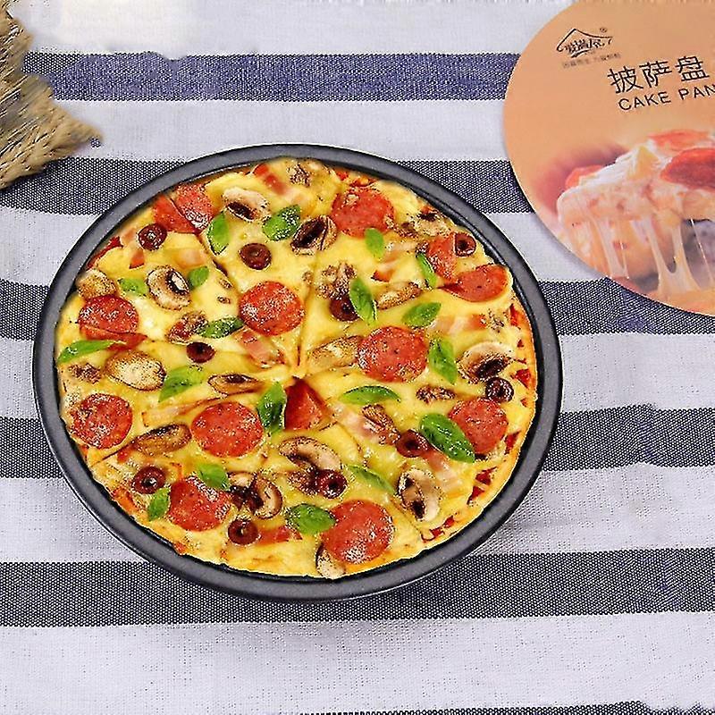 6 7 8 Inch Pizza Plate Round Deep Dish Pizza Pan Tray Carbon Steel Non ...