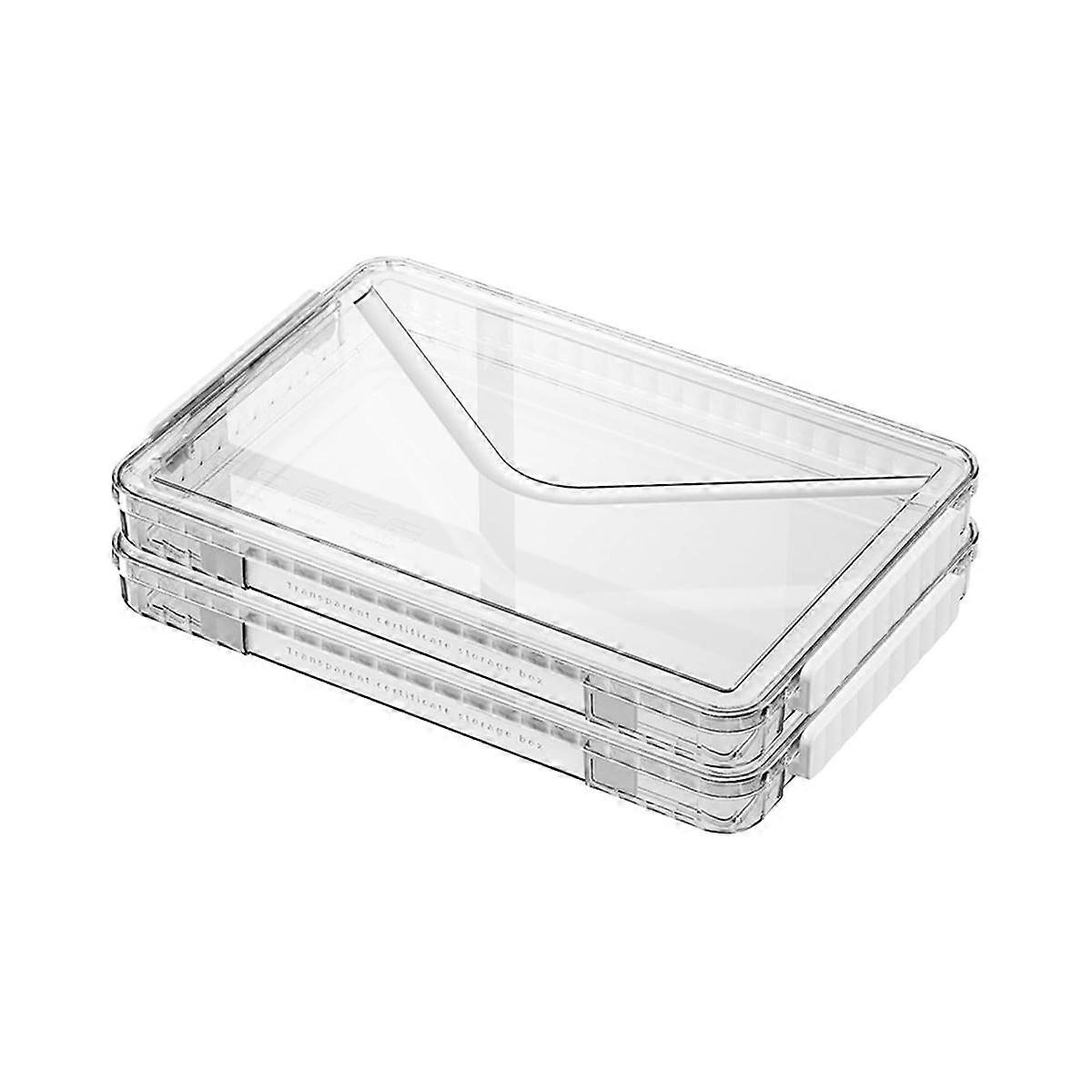 A4 Scrapbook Paper Storage, Photo Storage Box, Plastic File Box 2Pack