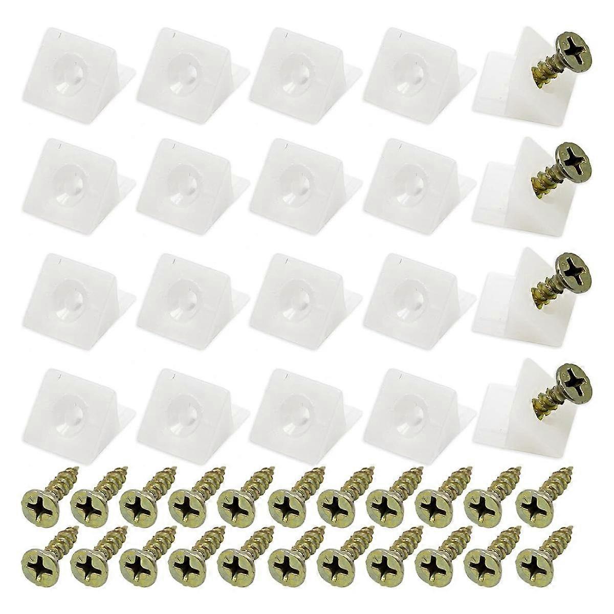 50 Pcs Drawer Supports, White Plastic Drawer Bottom Sagging Repair Fixing Mending Wedges with Screw