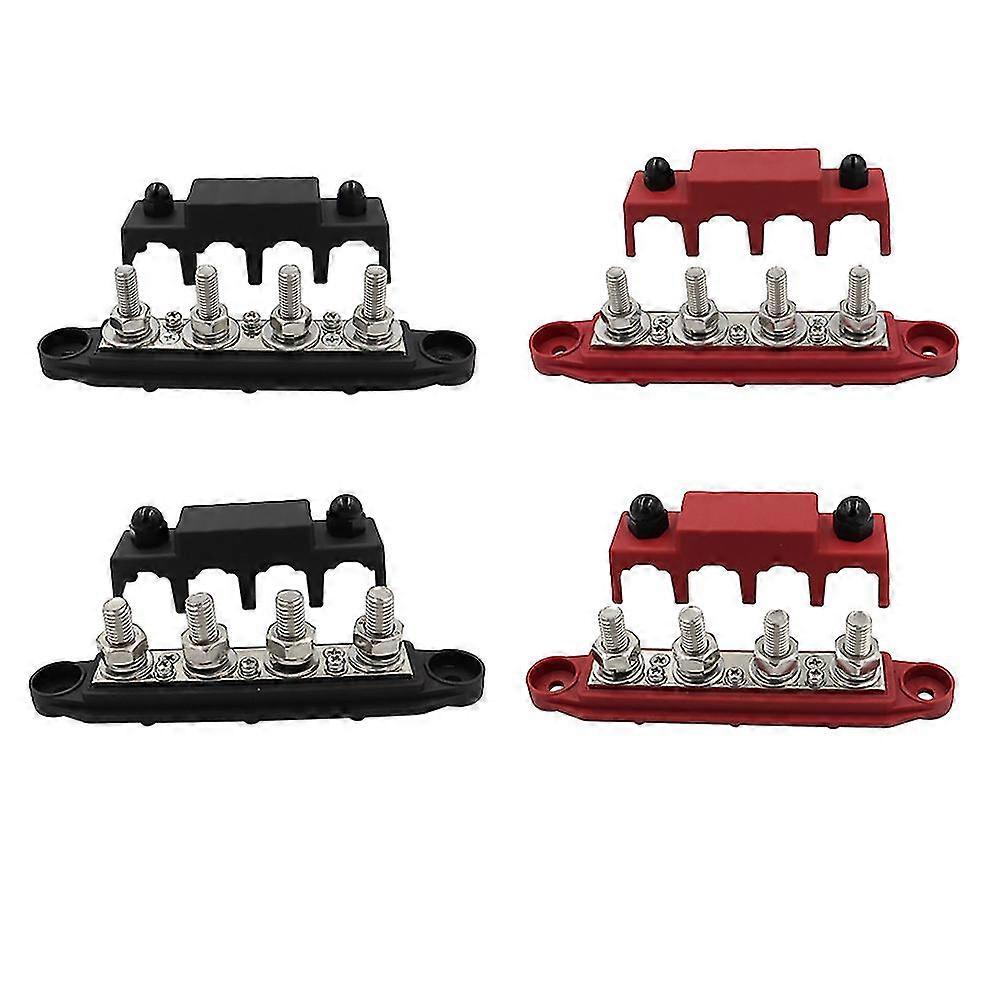 4pcs M8+m10 250a 4 Post Terminal Studs Busbar Power Distribution Block Busbar Battery Car Rv-marine