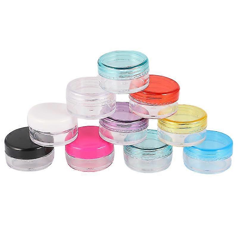 100pcs 5g Plastic Creams Containers Empty Cosmetic Storage Pots (Assorted Color)
