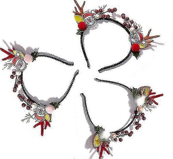 Headband 3 Pcs Christmas Light-up Reindeer Headband With Led