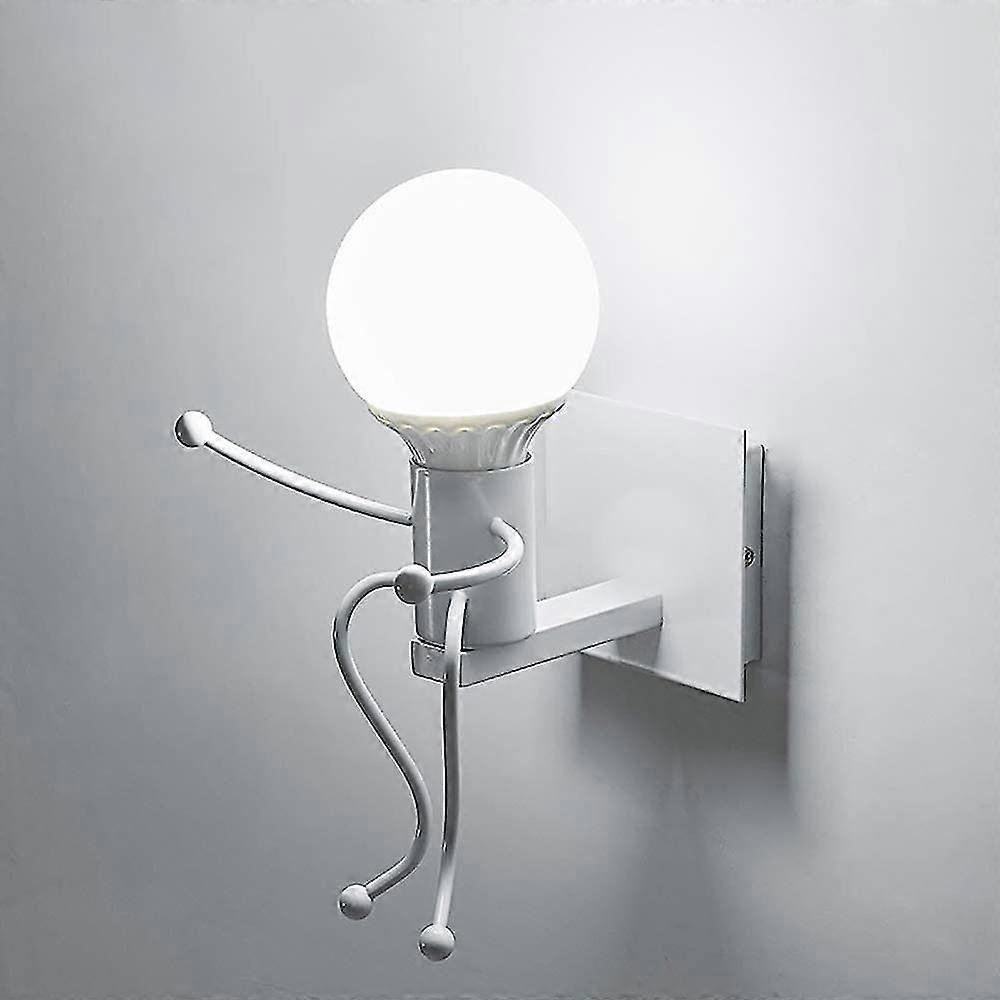Creative Retro Wall Sconce Indoor Vintage Industrial Art Deco E27 Base(whitewithout Light Source)