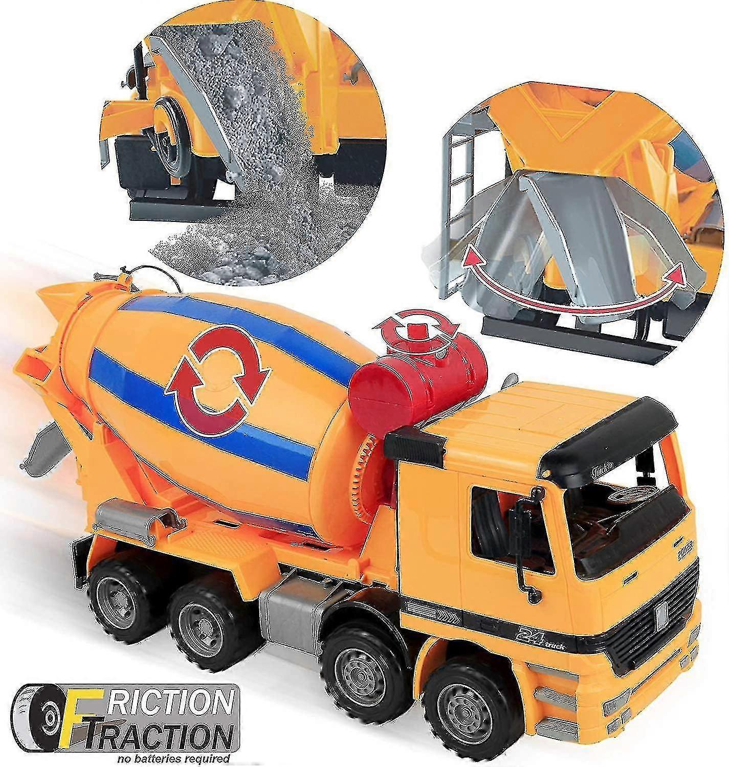 14 Inch Extra Large Cement Mixer Truck Friction Powered Large