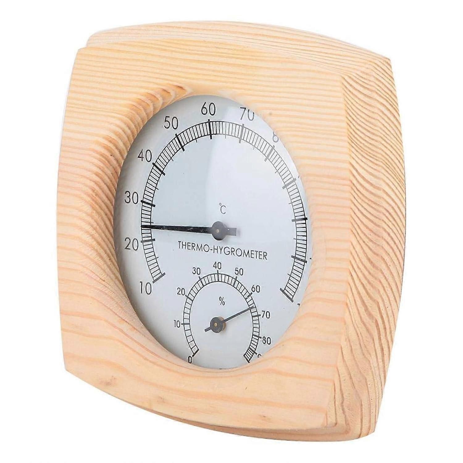 Termometro e igrometro per sauna, strumento di misurazione 2 in 1 per misuratore di umidità e temperatura, accessori per sauna in legno, quadrato