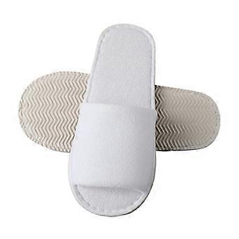 20 Pairs of Fluffy Disposable Spa Slippers, Closed Toe, Non-Slip for Home & Hotel Use