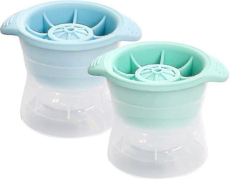 2 Stück 6,35 cm (2,5 in) Eiskugel Formen Eiswürfelformen (blau + grün)