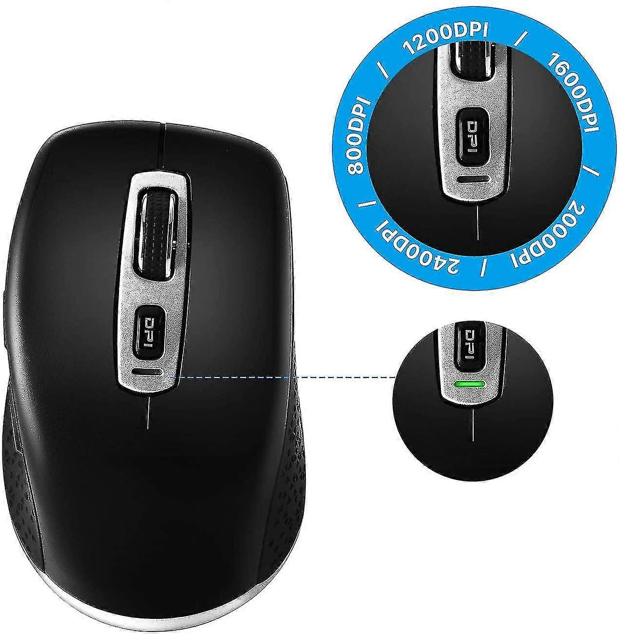 2.4g Mouse Wireless Usb Type C Computer Mouse With Type C Receiver Compatible With All Type-c Devices Black