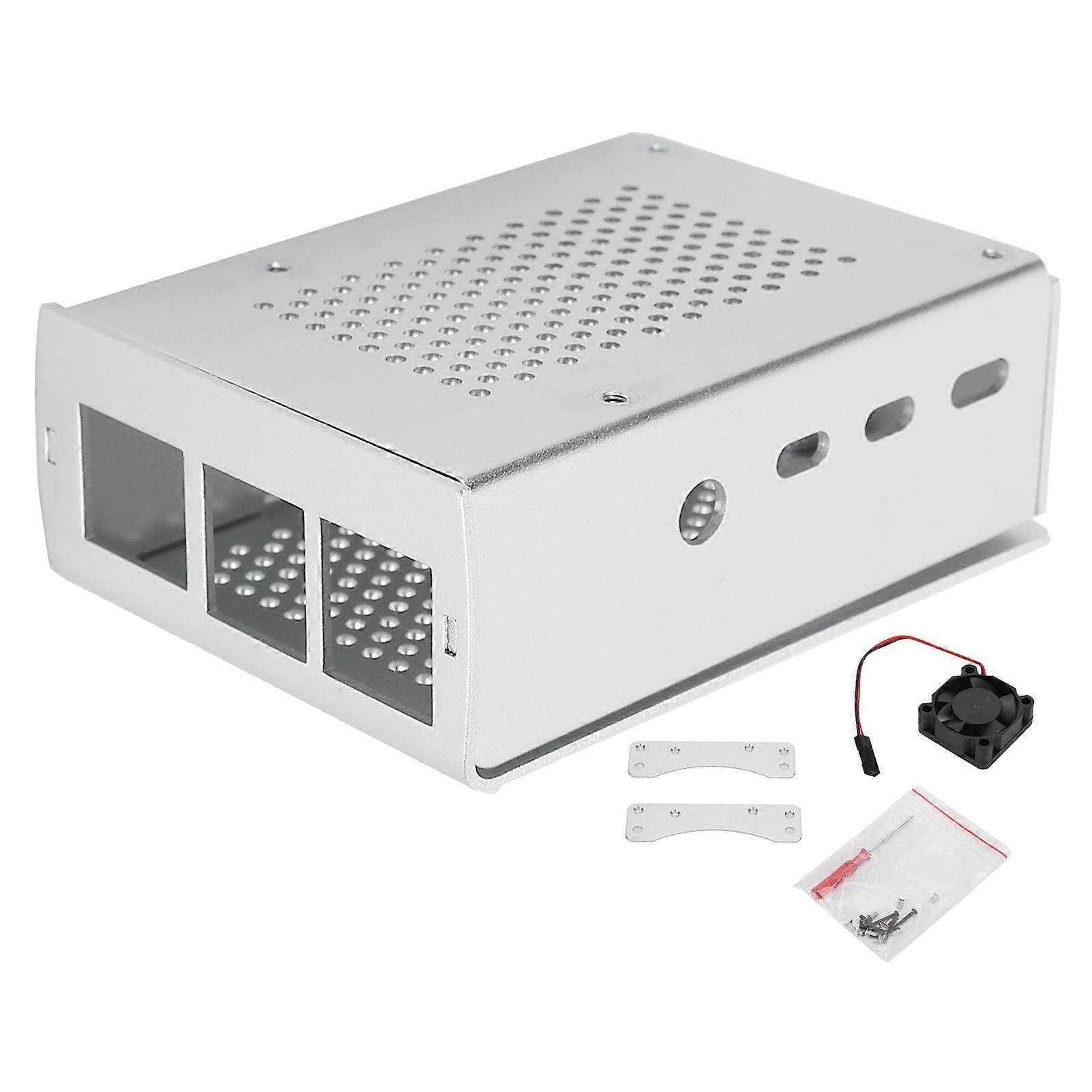 Beskyttelsesetui til Raspberry Pi 4 kabinethus kabinet aluminiumslegering med køleventilator