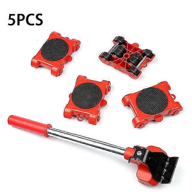 Furniture mover set furniture mover tool transport lifter heavy stuffs moving wheel roller bar hand tools 5 pcs set